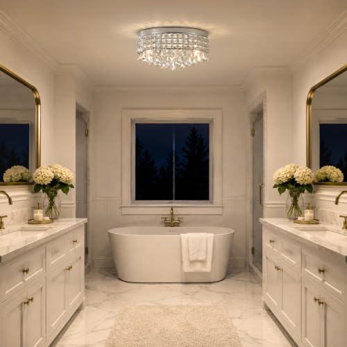 Chrome Crystal Flush Ceiling Light (Radiant Chrome)