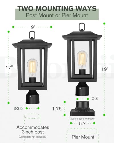 19Inch Dusk to Dawn Outdoor Post Lights