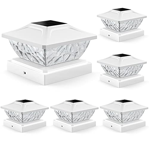 Solar Post Cap Lights Outdoor 6 Pack (6 Count)