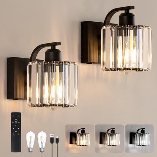 8 Inch Battery Operated Wall Sconces Set of 2 (2 Count)