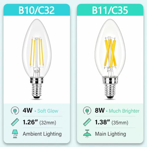 LED Candle Bulbs 100W Equivalent Dimmable (6 Count)