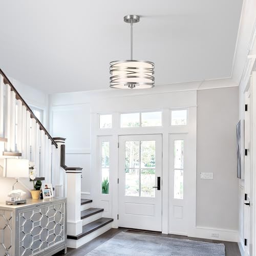 12.6'' Brushed Nickel Drum Chandelier