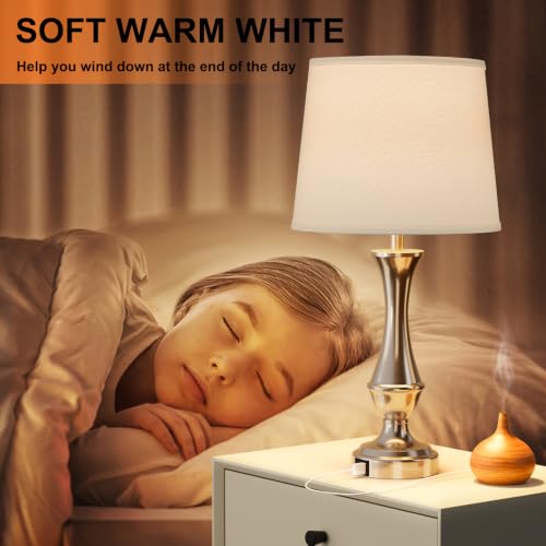 Upgraded Touch Lamps for Night Stands Set of 2 (2 Count)