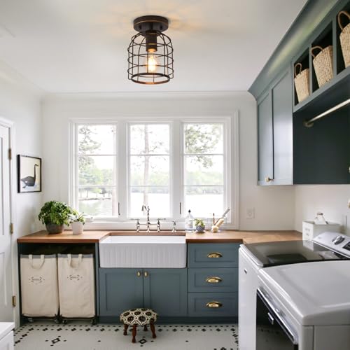 Industrial Vintage Flush Mount Ceiling Light