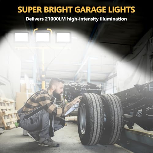 21000 Lumen LED Work Light with Stand for Job Site Garage