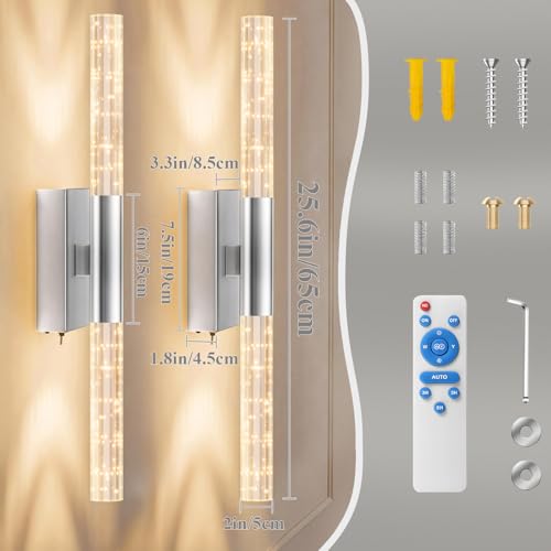 Battery Operated Wall Sconces Set of 2