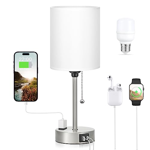 White Bedside Lamp for Bedroom