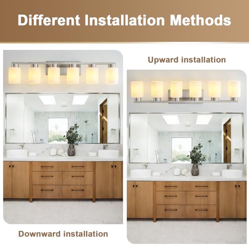 6 Light Bathroom Light Fixtures (6 Count)