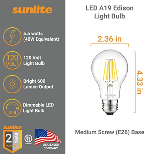 41753 LED Edison A19 Light Bulb 5.5 Watts (6 Count)