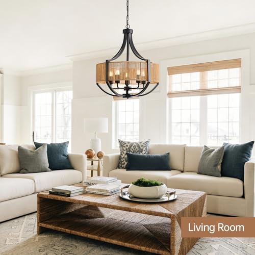 20" Rattan Chandelier