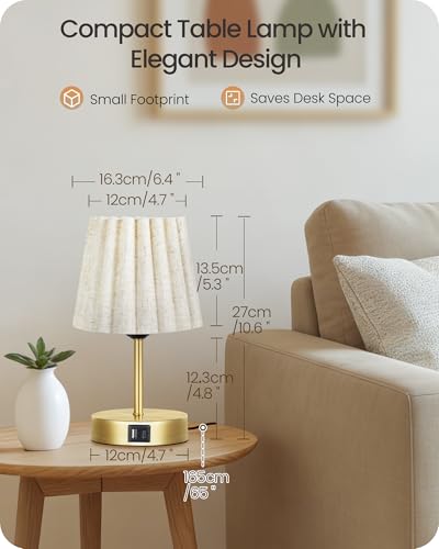 Small Bedside Table Lamps Set of 2 (2 Count)