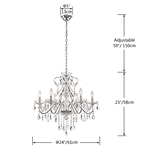 Saint Mossi 6 Light Crystal Chandelier Light Fixture Modern Chandelier Pendant Lighting