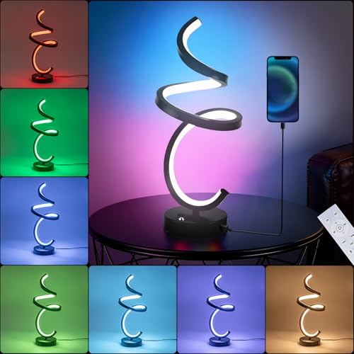 Modern Spiral LED RGB Table Lamp
