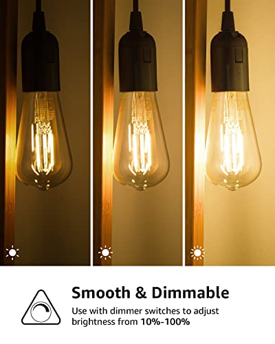 Dimmable E26 Edison LED Bulbs (6 Count)