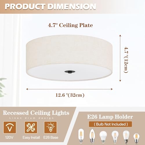 12.6 Inch Flush Mount Ceiling Light 2