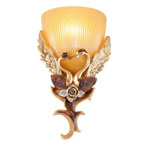 European Wall Sconce Vintage Gold Wall Light Creative Resin Peacock