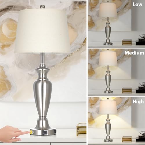 Silver Table Lamp for Living Room Single