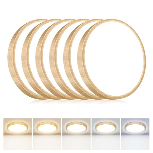 6PACK Flush Mount LED Ceiling Light Fixture 5CCT 7Inch 15W & 100W Equivalent Closet Light Fixture