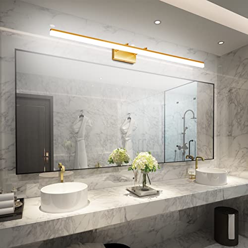 Copper Bathroom Vanity Light 48inch Adjustable Modern LED Vanity Light for Bathroom Gold Lights Fixtures 5500K