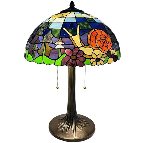 L13007 Land Snail Tiffany Style Stained Glass Table Lamp