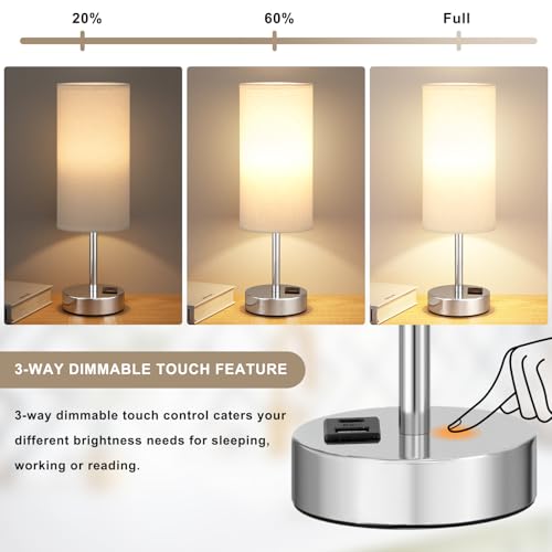 Touch Table Lamp for Bedroom Set of 2 (2 Count)