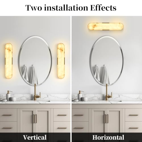 4 Pack 20in Natural Marble Wall Sconces Gold Alabaster Wall Light