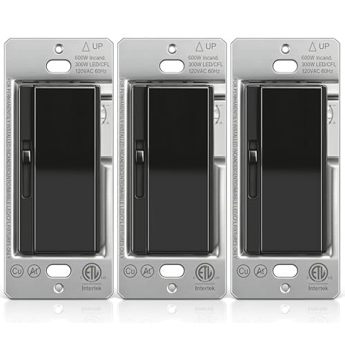 3PK BESTTEN Slide Dimmer Light Switch (3 Count)