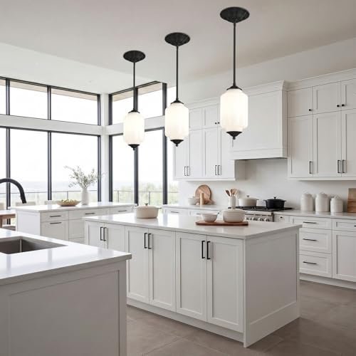 5.5 in Milk Glass Kitchen Pendant Light