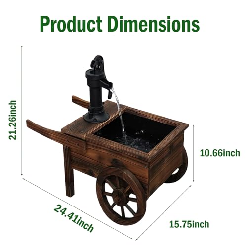 Carbonized Wood Outdoor Freestanding Fountain