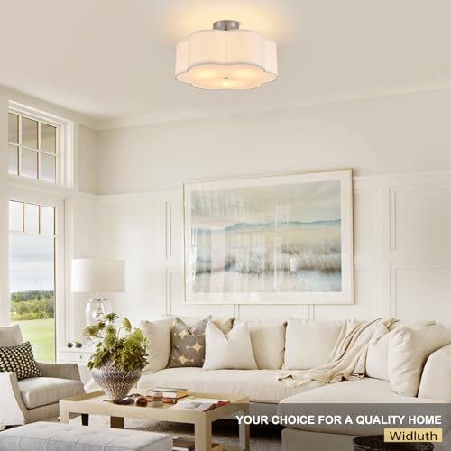 18" Chrome Semi Flush Mount Ceiling Light