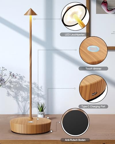 Cordless Table Lamp Rechargeable 6000mAh Battery Outdoor LED Light (2 Count)