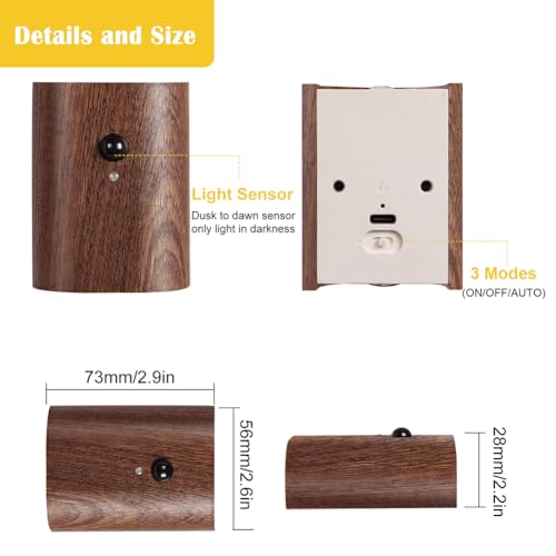 2 Pack Wood Step Light with Motion Sensor (2 Count)
