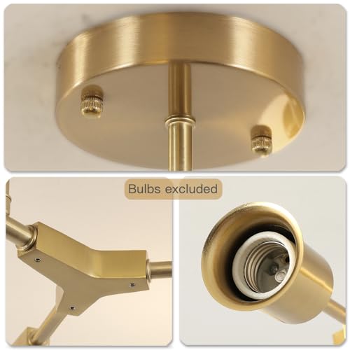 Modern Mid Century Gold Sputnik Ceiling Light Fixture Chandelier