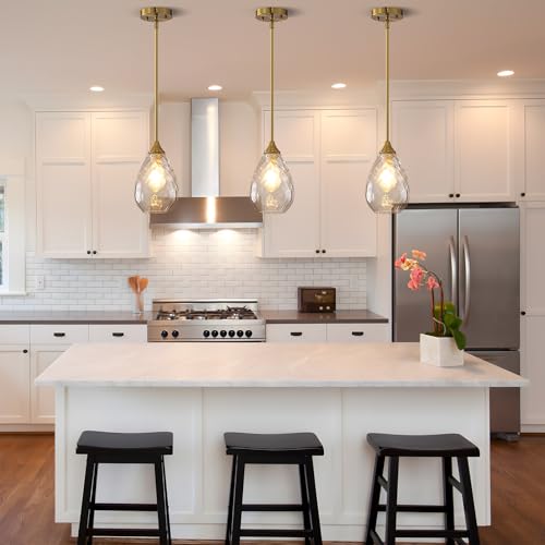 Brushed Gold Pendant Lights Kitchen Island 2 Pack (2 Count)