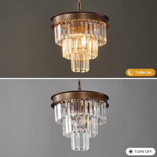 Small Vintage Crystal Pendant Light