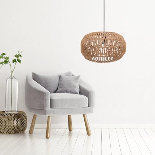 Woven Paper Rope Lamp Shade Simulation Rattan Pendant Light Shade