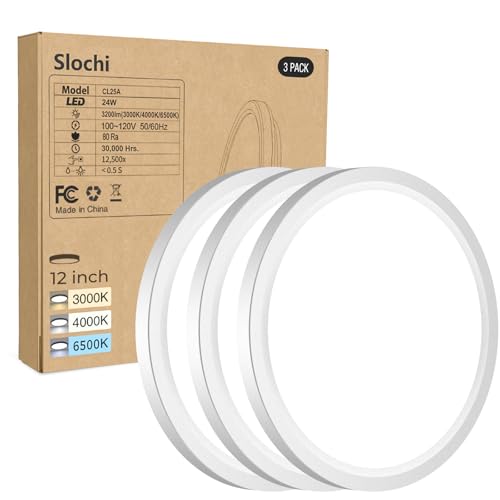 3 Pack Flush Mount Ceiling Light Fixtures (3 Count)