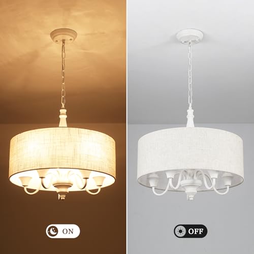 5 Light Drum Chandelier for Dining Room