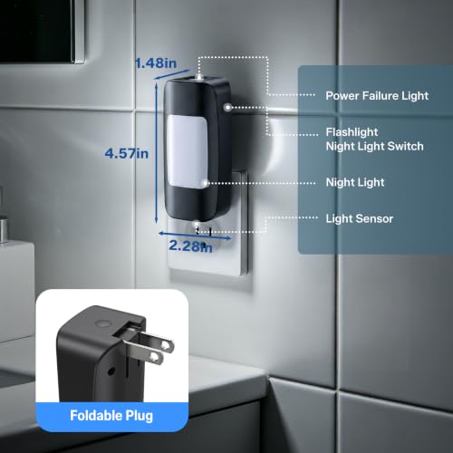 3 Pcs LED Emergency Lights for Home Power Failure Night Light Dusk to Dawn (3 Count)