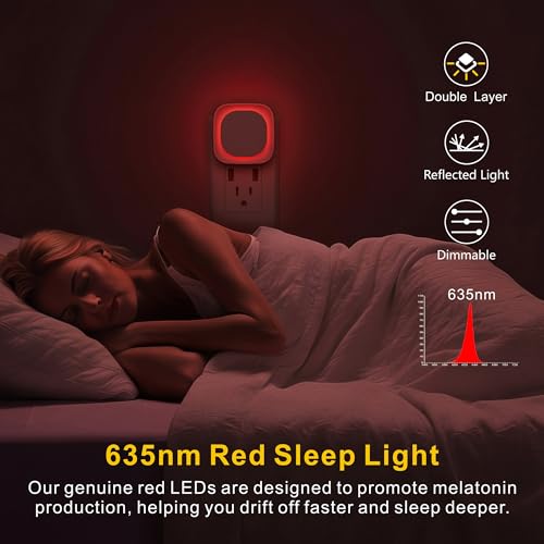 2 Pack Red Night Light Plug into Wall (2 Count)