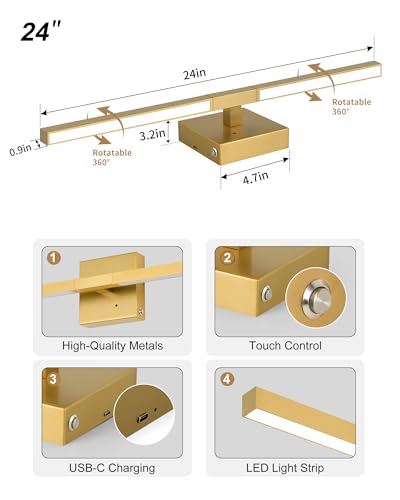 Gold Battery Operated Wall Sconces with Remote Control (2 Count)