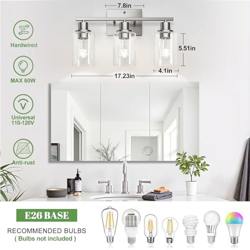 3 Light Bathroom Light Fixtures