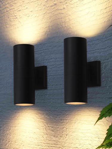 2 Pack 12" Outdoor Cylinder Wall Light (2 Count)