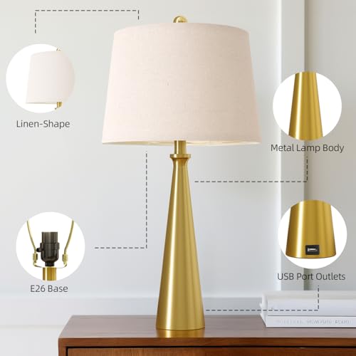 25.75" Modern Table Lamp for Bedroom Set of 2 (2 Count)