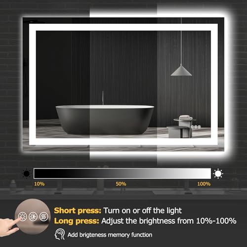 48"X32" LED Bathroom Mirror with Lights