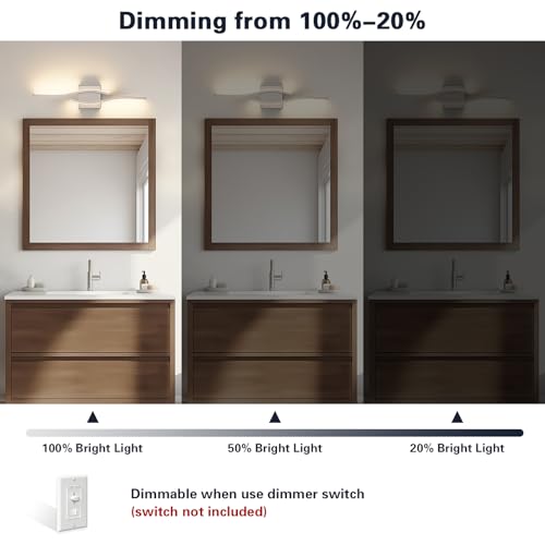 Brushed Nickel Bathroom Vanity Lights Fixtures Over Mirror 5CCT Dimmable Bathroom Light Fixture Modern Vanity Lighting Bar Led Bath Vanity Light 23 Inch Wall Lamp