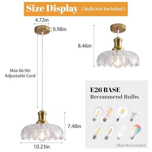 Vintage Gold Pendant Light Fixture