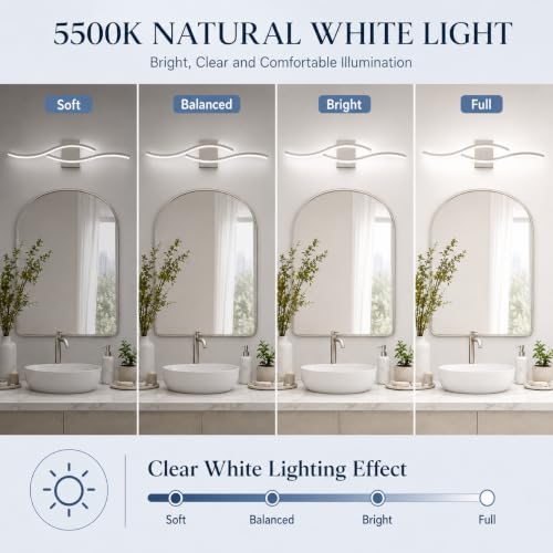 Modern Vanity Lights Dimmable Bathroom Light Fixtures Over Mirror Bathroom LED Vanity Light for Bathroom Living Room