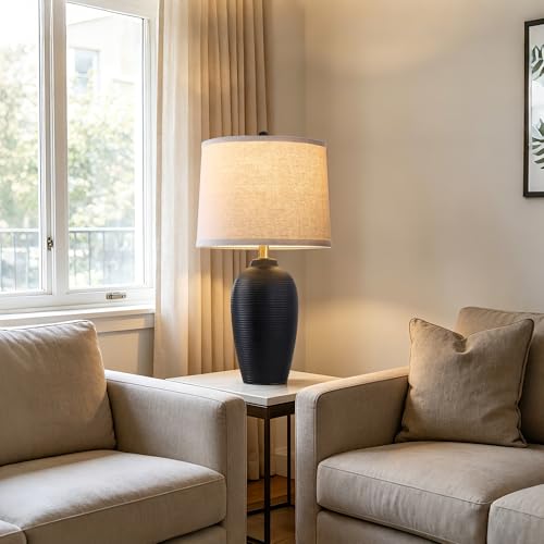 25" Retro Vintage Ceramic Table Lamp for Living Room Bedroom
