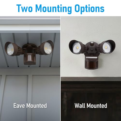 Motion Sensor Security Lights Dusk to Dawn IP65 3000K Bronze